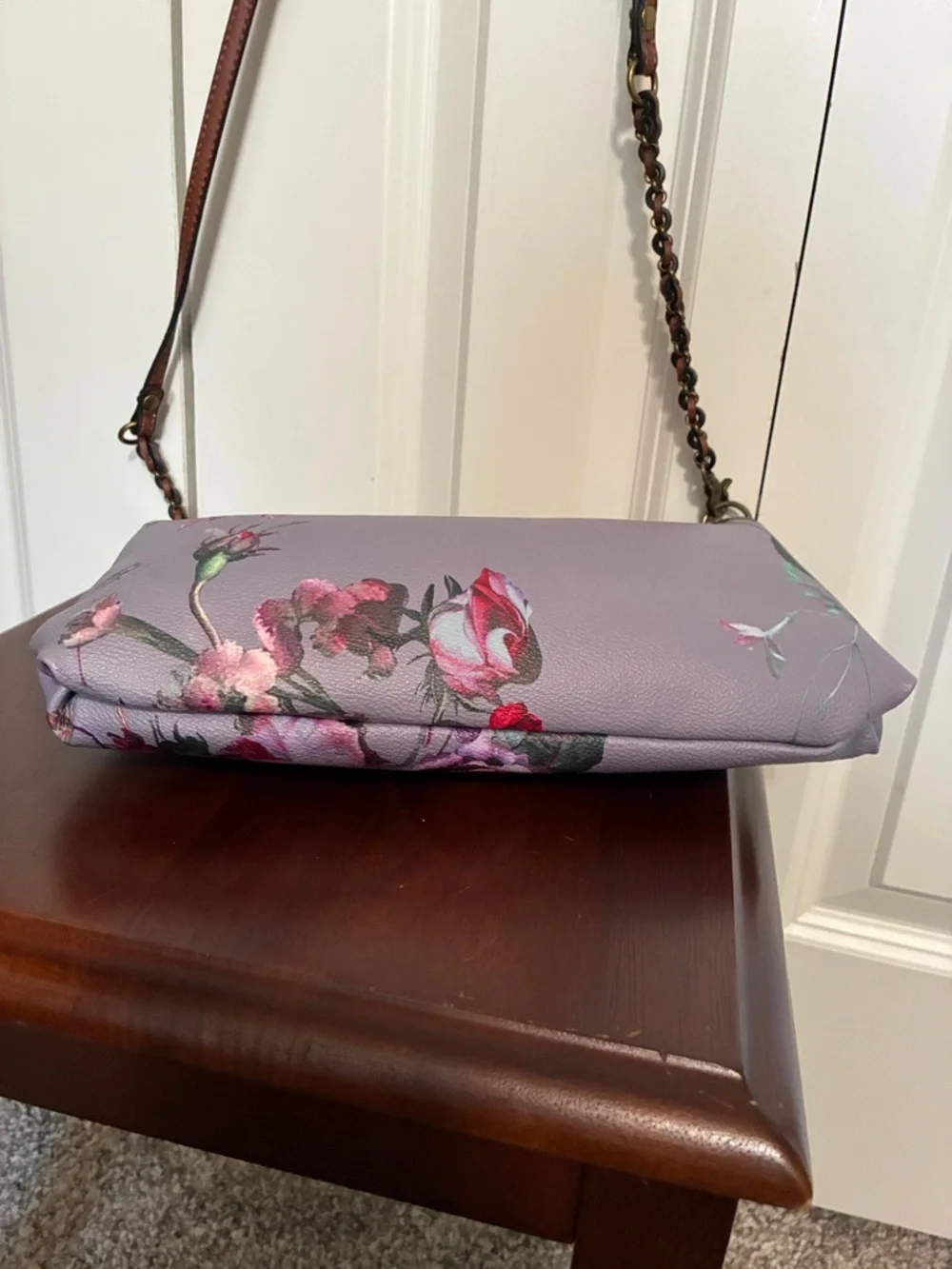 Elliott Lucca Artisan Floral Vintage Rose Crossbody Clutch Bag